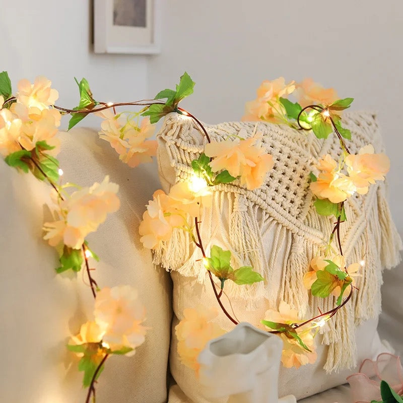 Glimmer Lightings Artificial Flower Vine Battery Lights for home decor