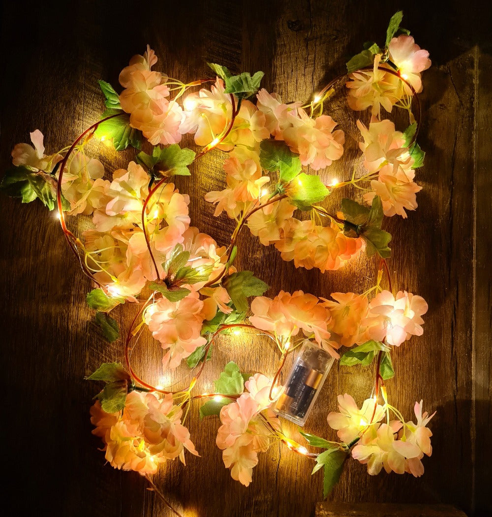 Glimmer Lightings Artificial Flower Vine Battery Lights for home decor