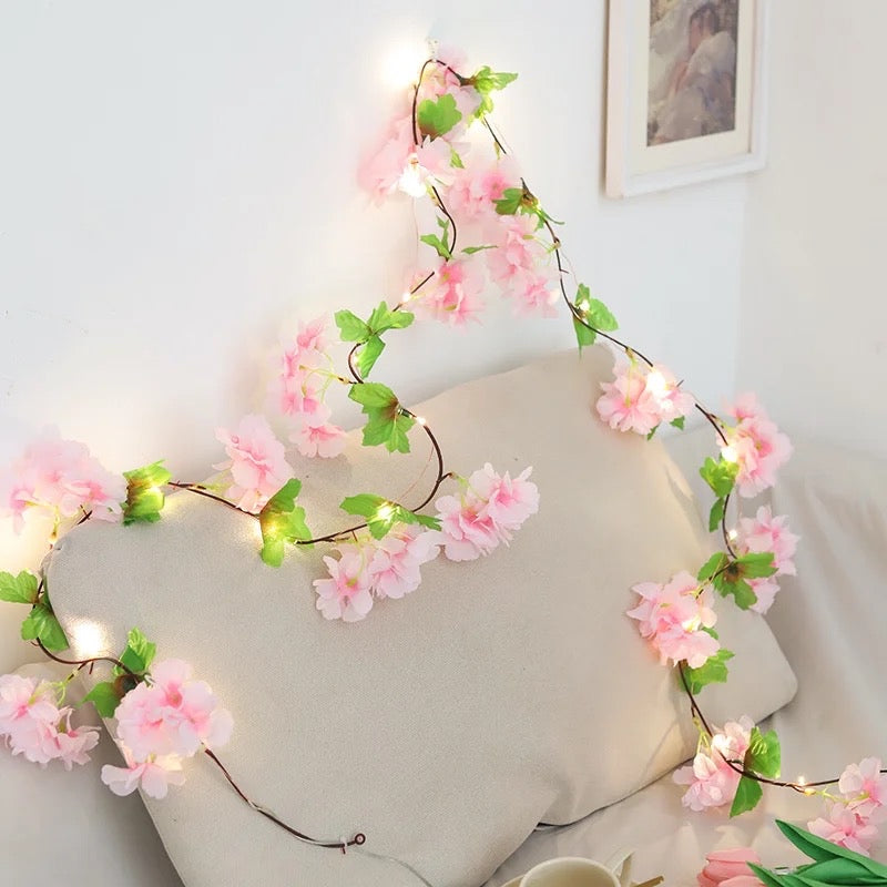 Glimmer Lightings Artificial Flower Vine Battery Lights for home decor