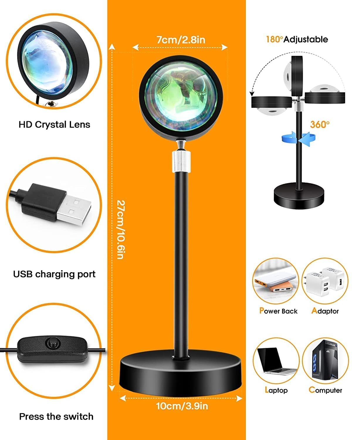 Sunset LED Lamp with Remote - 16 Colours in 1