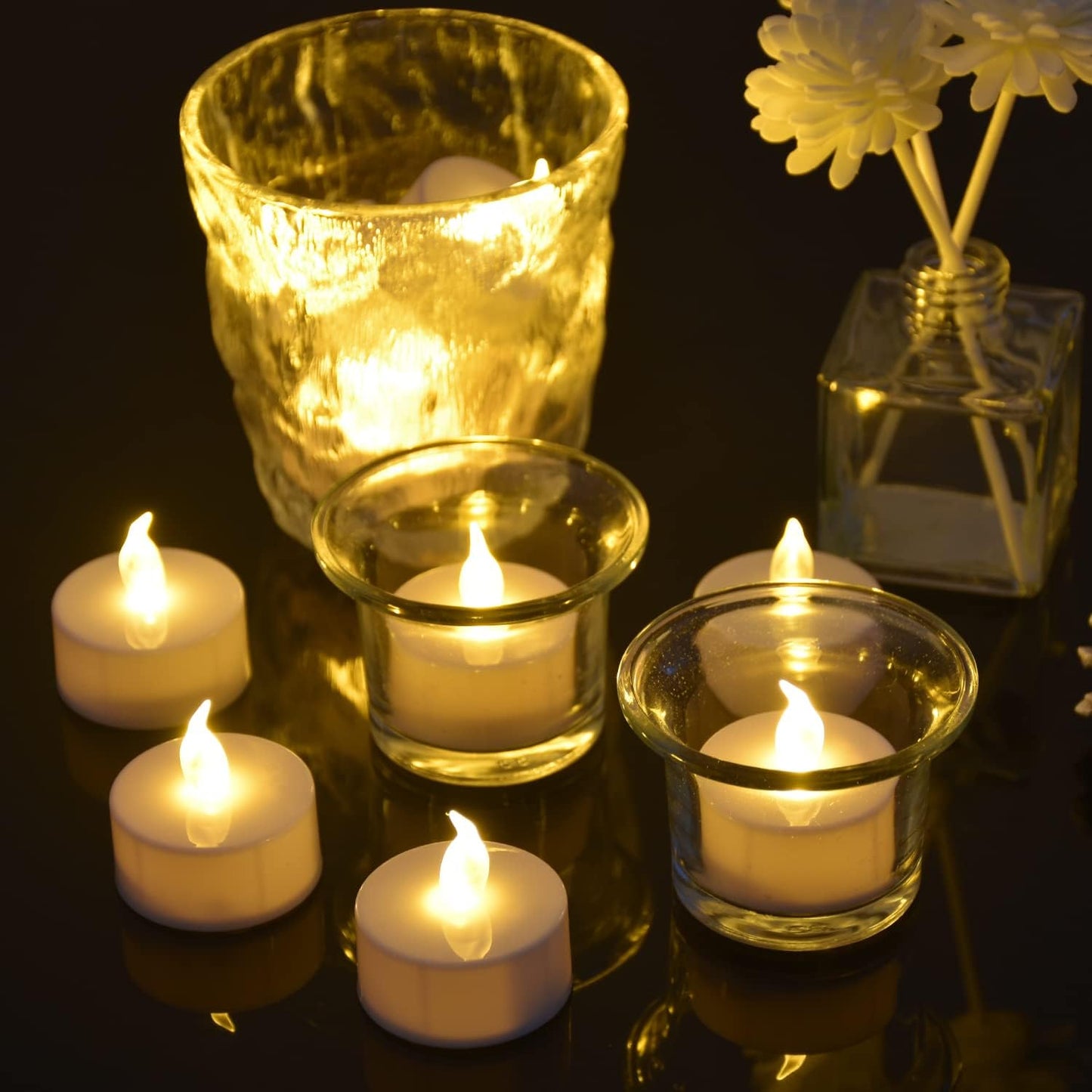 Yellow T-Light LED 24 Candles