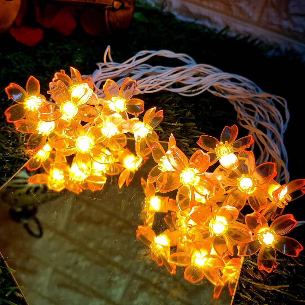 Glimmer Lightings home decoration bedroom Flower LED ladi string lights for Diwali Christmas Party balcony and weddings