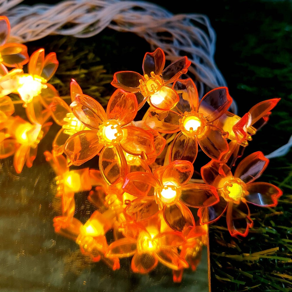 Glimmer Lightings home decoration bedroom Flower LED ladi string lights for Diwali Christmas Party balcony and weddings