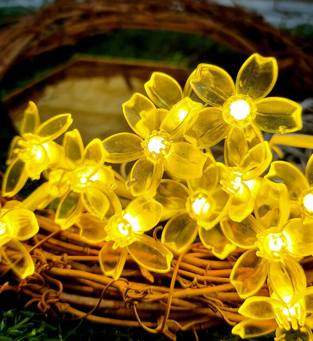 Glimmer Lightings home decoration bedroom Flower LED ladi string lights for Diwali Christmas Party balcony and weddings