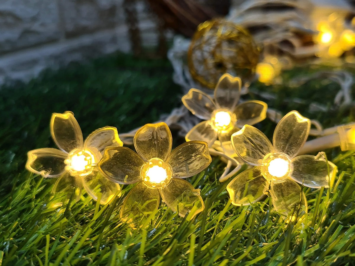 Glimmer Lightings home decoration bedroom Flower LED ladi string lights for Diwali Christmas Party balcony and weddings