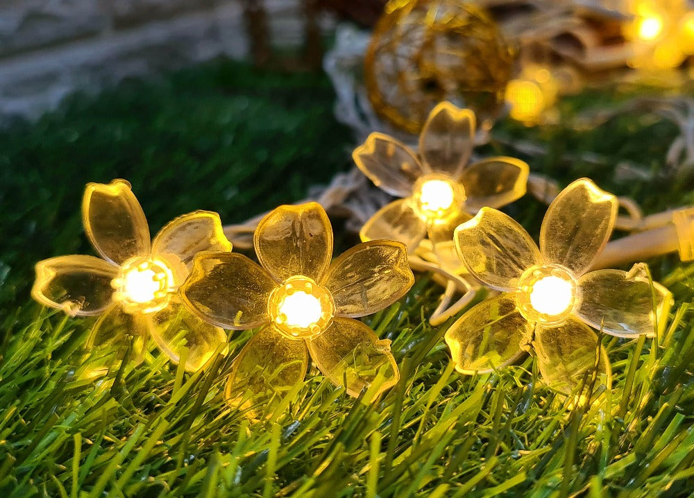Glimmer Lightings home decoration bedroom Flower LED ladi string lights for Diwali Christmas Party balcony and weddings