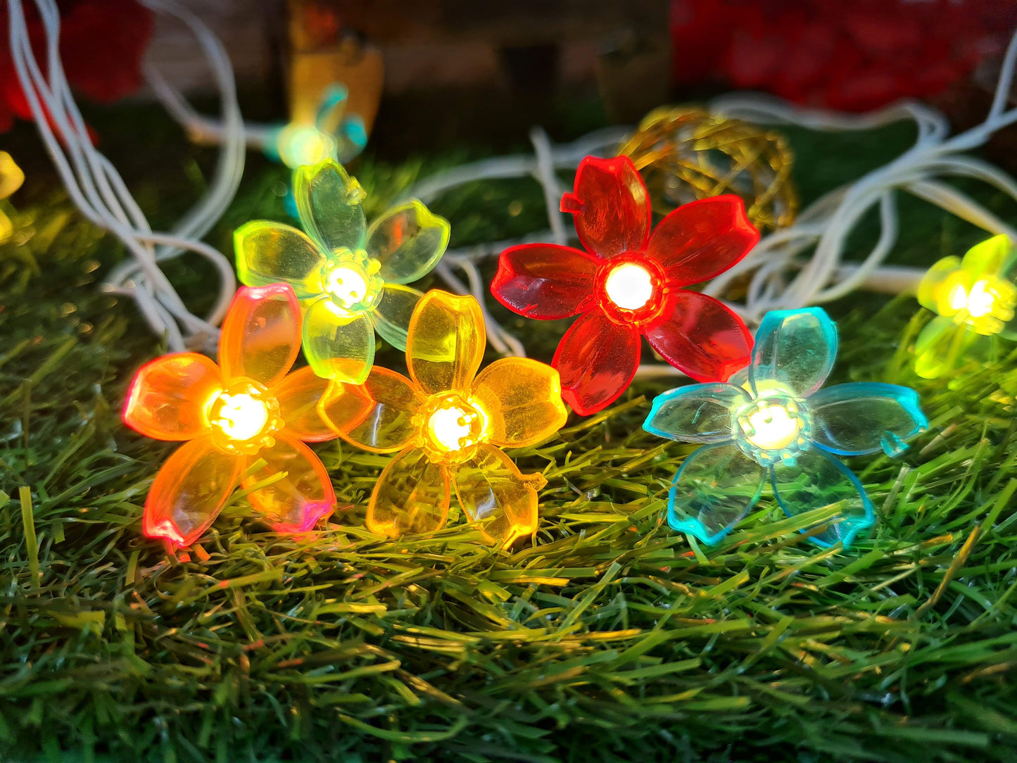 Mini Silicon Flower String Light - 4 Meter