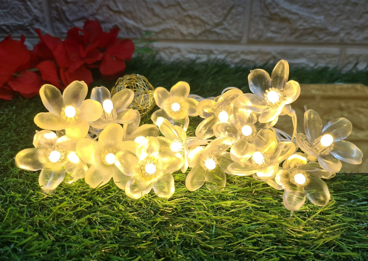 Glimmer Lightings home decoration bedroom Flower LED ladi string lights for Diwali Christmas Party balcony and weddings