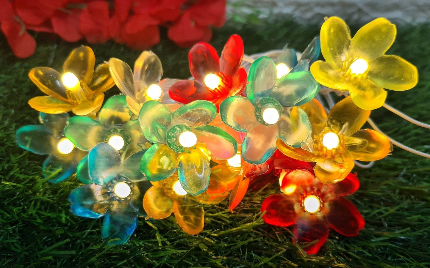 Glimmer Lightings home decoration bedroom Flower LED ladi string lights for Diwali Christmas Party balcony and weddings