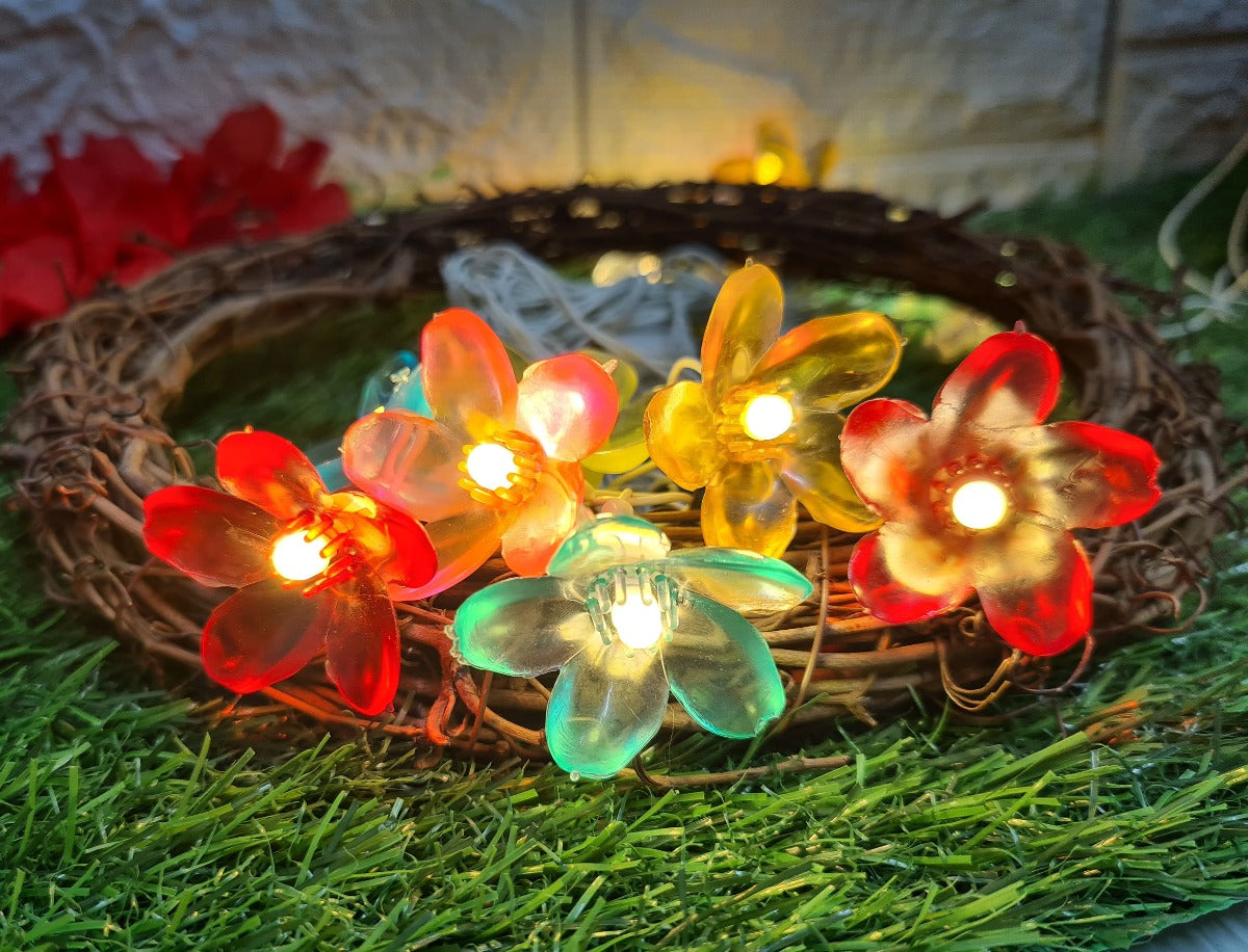 Glimmer Lightings home decoration bedroom Flower LED ladi string lights for Diwali Christmas Party balcony and weddings