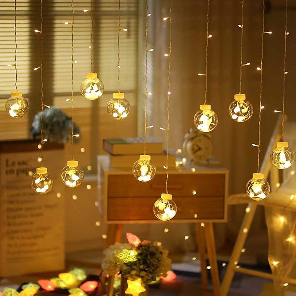 Wish Ball Curtain String Light (Warm White, 12 Balls)