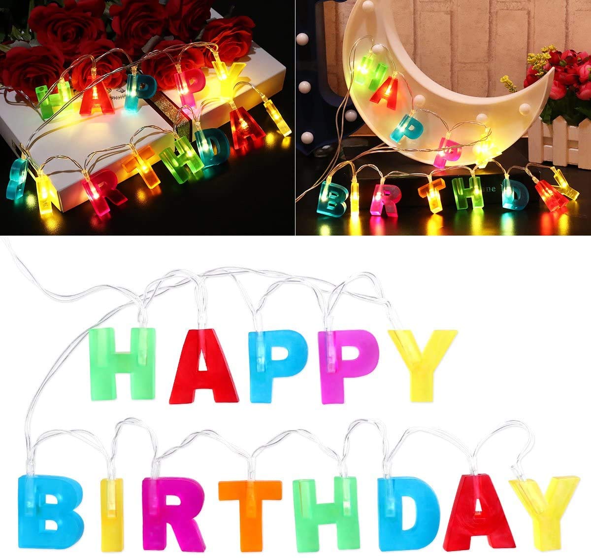 Happy Birthday String Lights (Multi, 3.5 Foot)