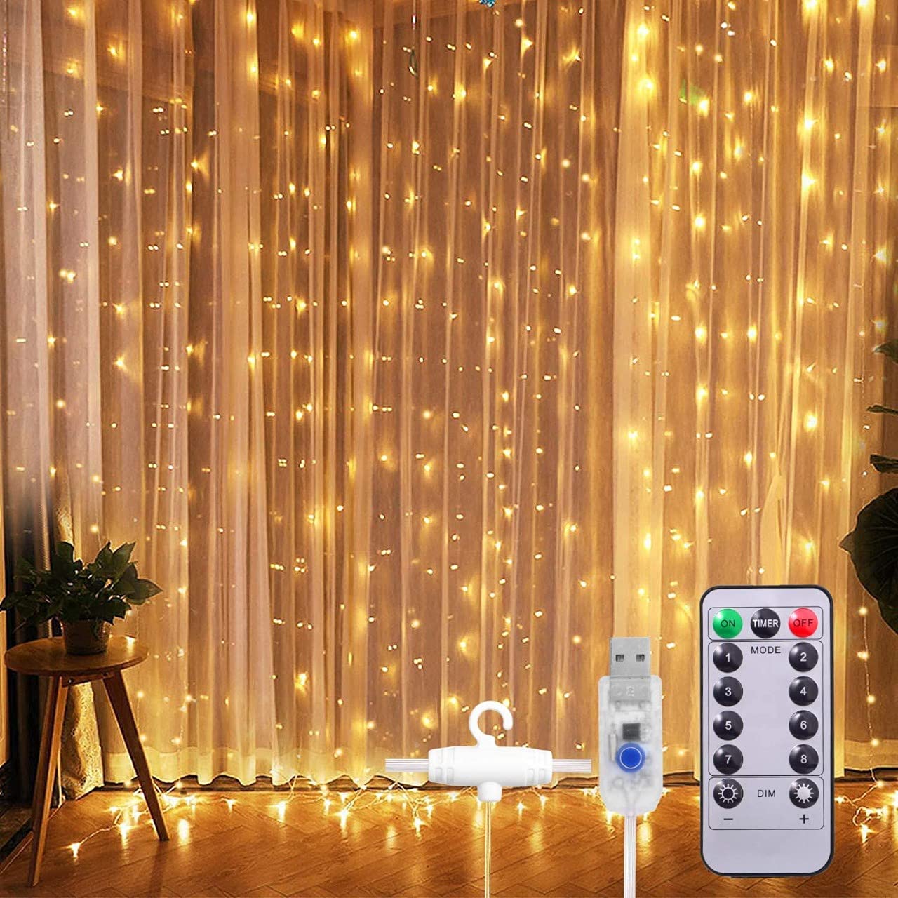 Glimmer Lightings home decoration curtain LED fairy string lights for Diwali Christmas Party and weddings