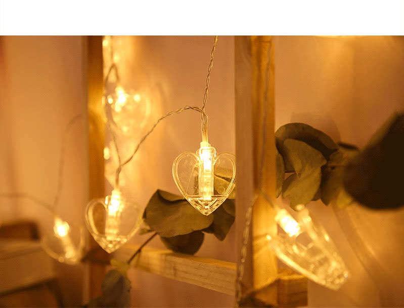 Glimmer Lightings home decoration heart photo clip bedroom LED string lights for Diwali Christmas Party balcony and weddings