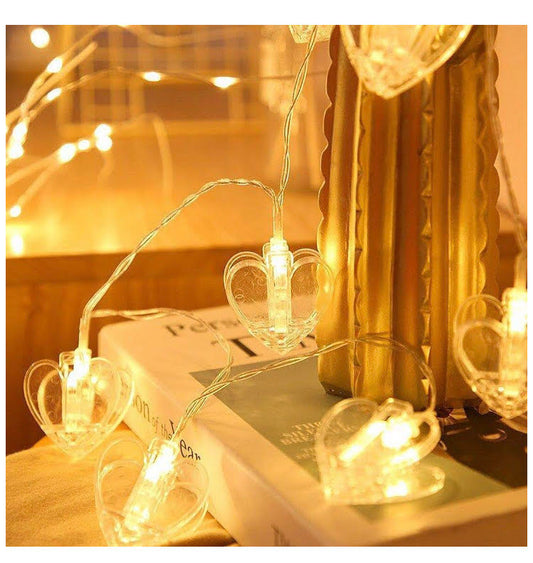 Glimmer Lightings home decoration heart photo clip bedroom LED string lights for Diwali Christmas Party balcony and weddings