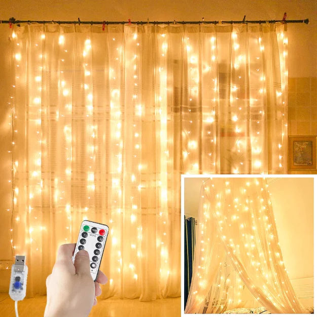 Glimmer Lightings home decoration curtain LED fairy string lights for Diwali Christmas Party and weddings