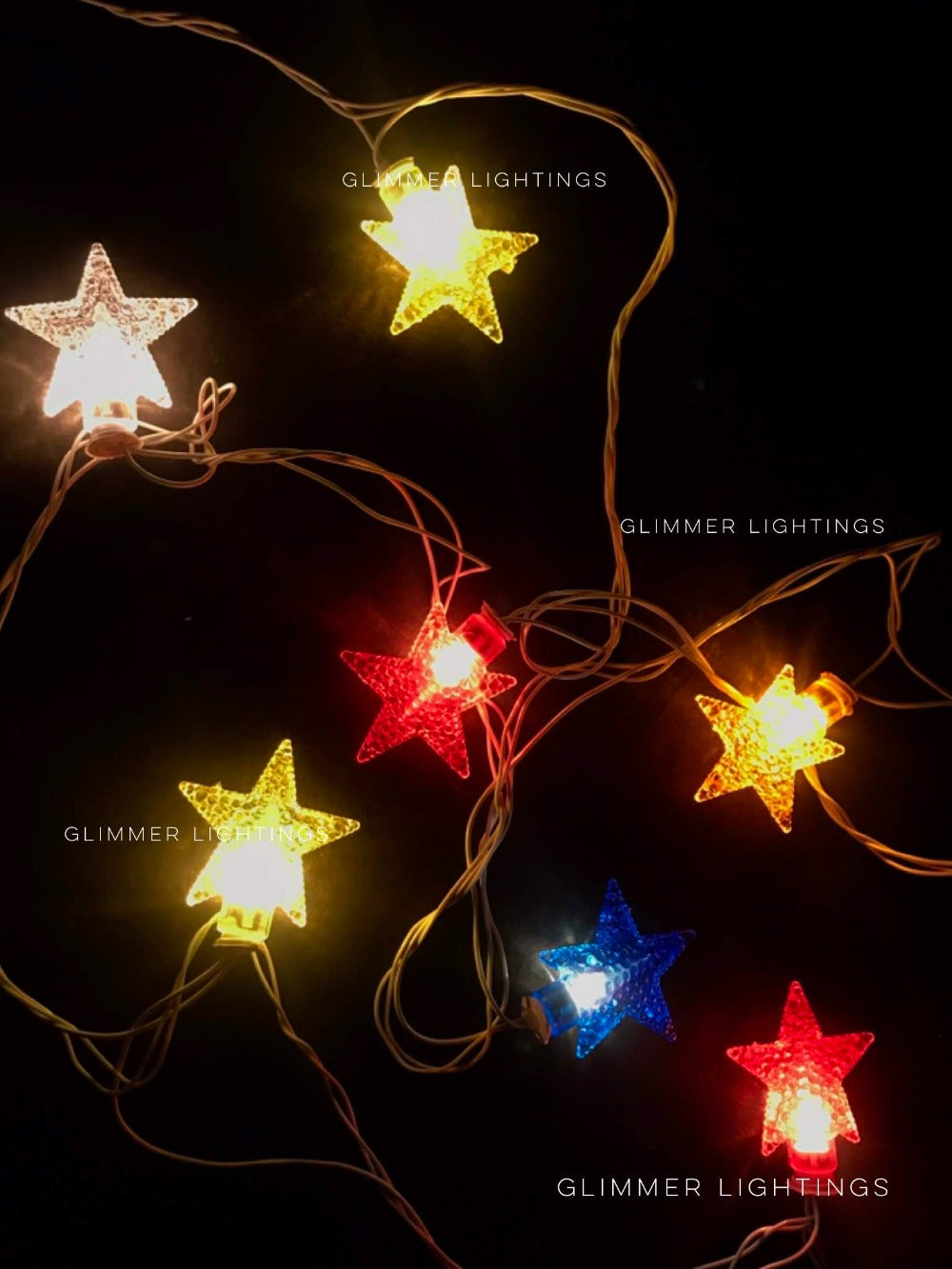 Glimmer Lightings home decoration crystal star fairy string lights for Diwali Christmas Party and weddings