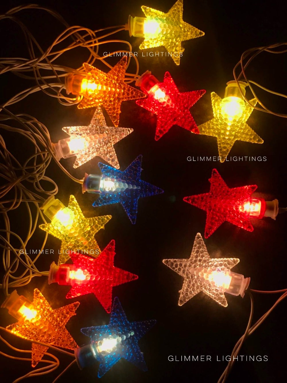 Glimmer Lightings home decoration crystal star fairy string lights for Diwali Christmas Party and weddings