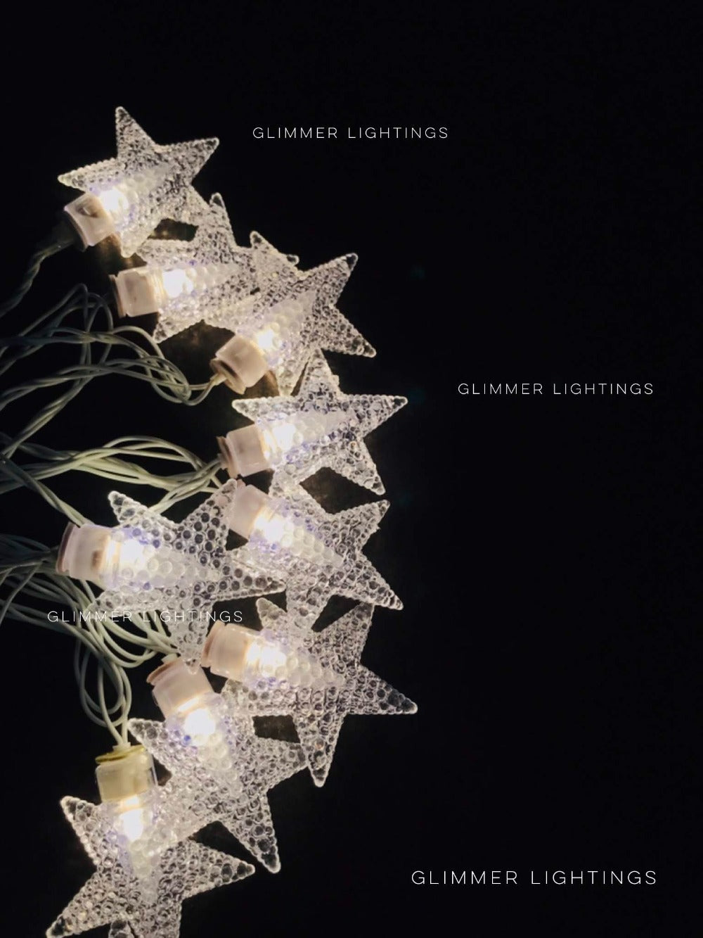 Glimmer Lightings home decoration crystal star fairy string lights for Diwali Christmas Party and weddings