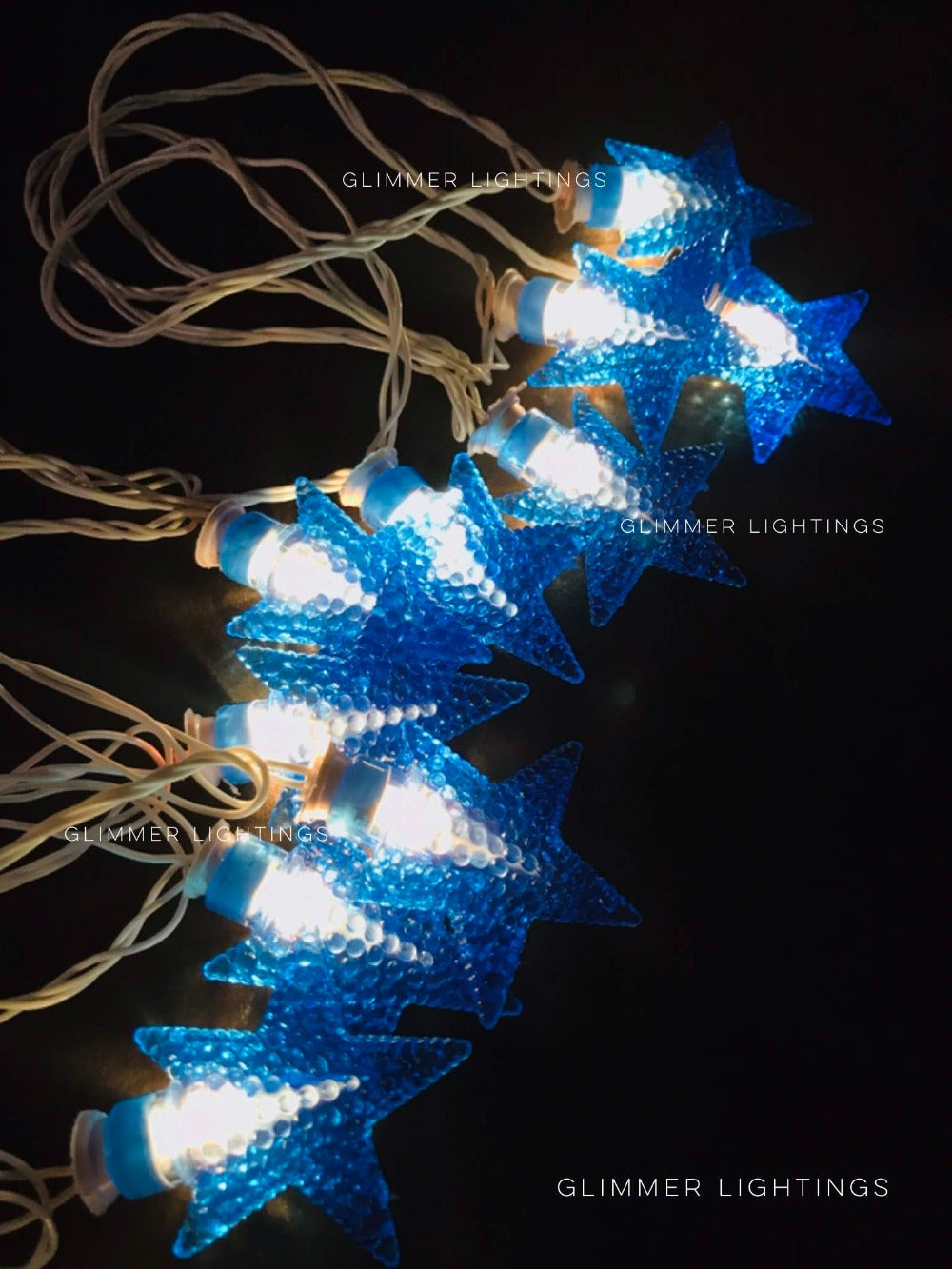 Glimmer Lightings home decoration crystal star fairy string lights for Diwali Christmas Party and weddings