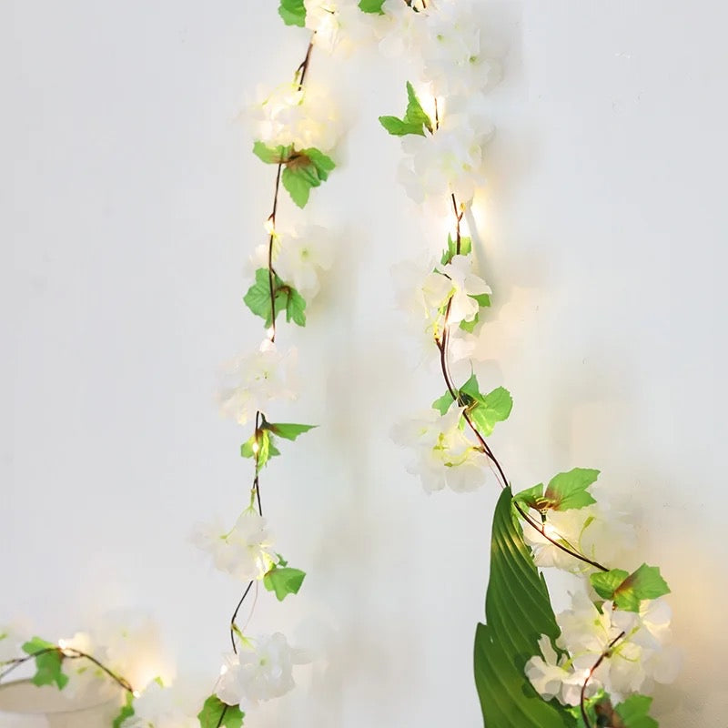 Glimmer Lightings Artificial Flower Vine Battery Lights for home decor