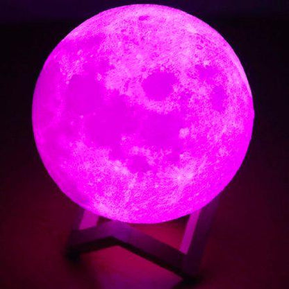 3D Moon Lamp Touch Light USB Rechargeable (Multicolour, 10 CM)