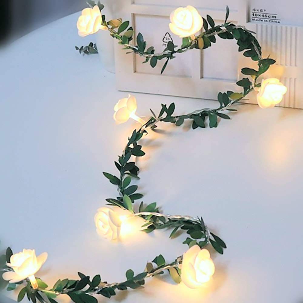 Glimmer Lightings home decoration leaf flower bedroom LED string lights for Diwali Christmas Party balcony and weddings