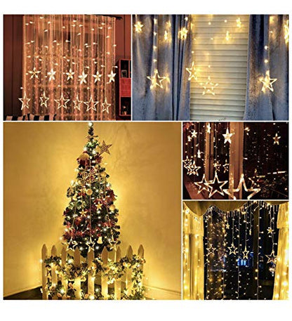 Star Curtain String Light (Warm White, 12 Stars)
