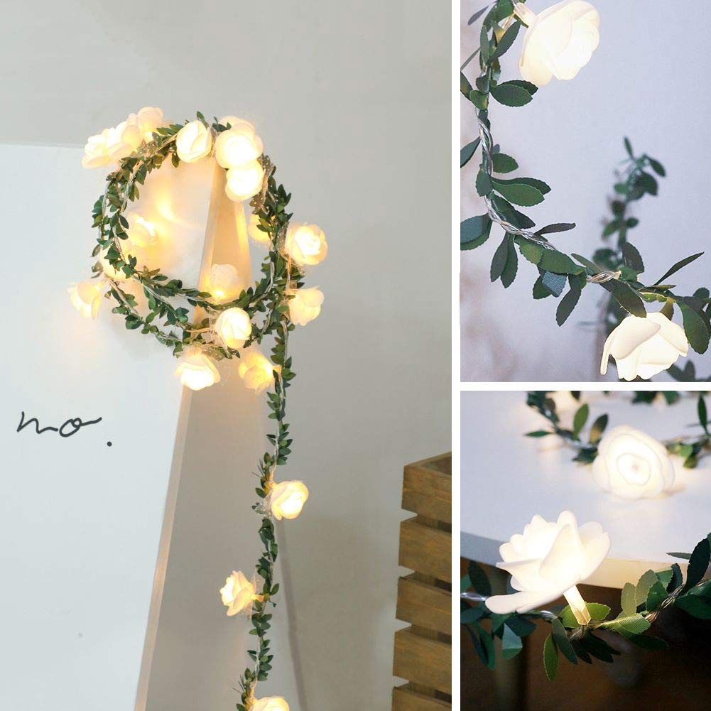 Glimmer Lightings home decoration leaf flower bedroom LED string lights for Diwali Christmas Party balcony and weddings