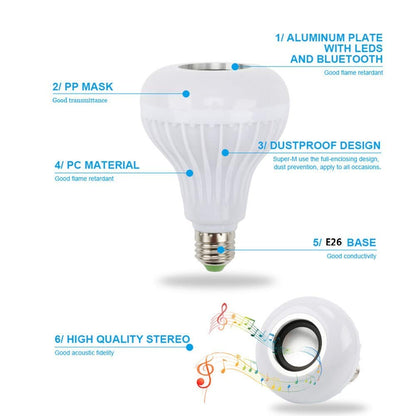 Bluetooth Colour Bulb Light E27 (Multicolour, 10 CM)