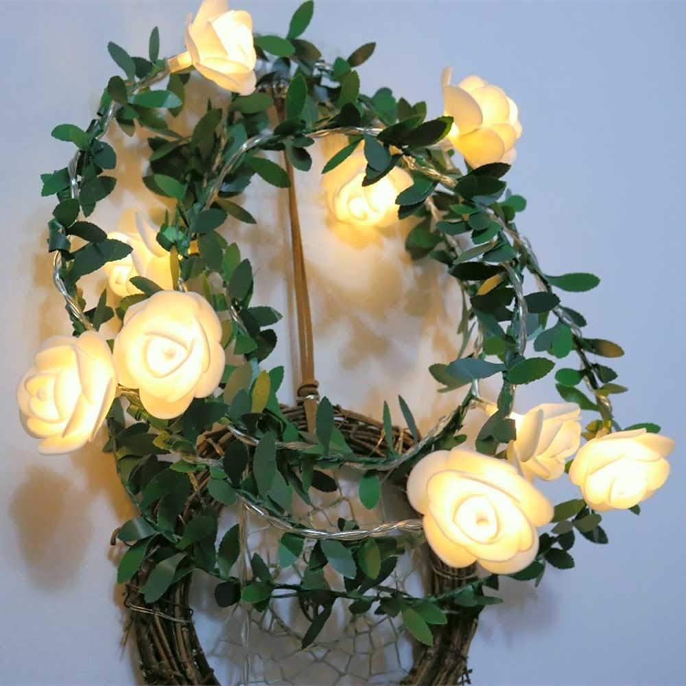 Glimmer Lightings home decoration leaf flower bedroom LED string lights for Diwali Christmas Party balcony and weddings