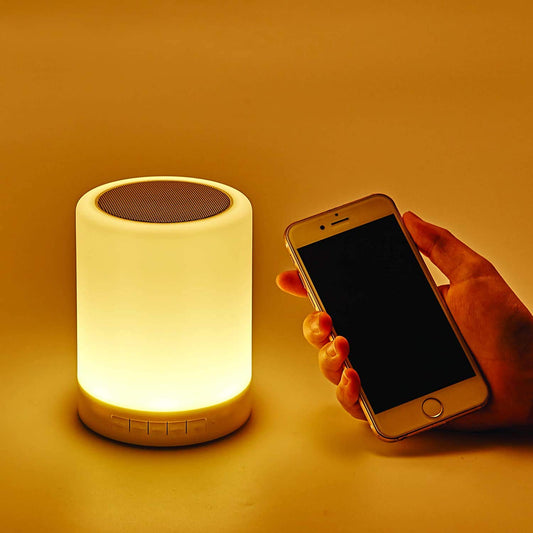 Bluetooth Speaker Lamp Light USB Rechargeable (Multicolour, 10 CM)