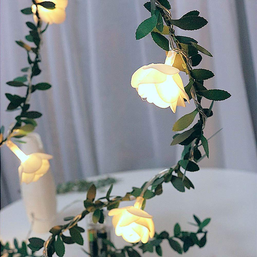 Glimmer Lightings home decoration leaf flower bedroom LED string lights for Diwali Christmas Party balcony and weddings