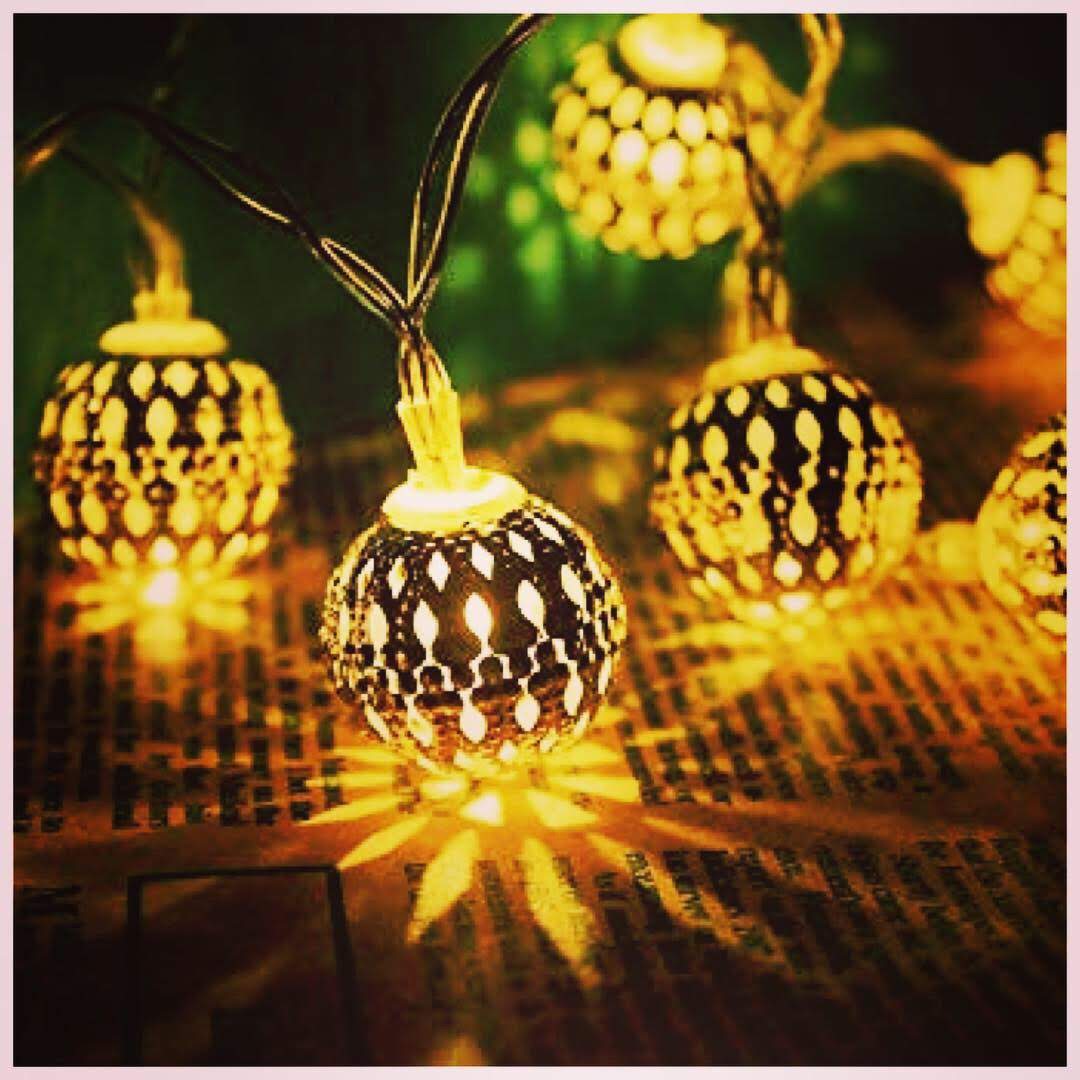 Glimmer Lightings home decoration bedroom Metal ball LED ladi string lights for Diwali Christmas Party balcony and weddings