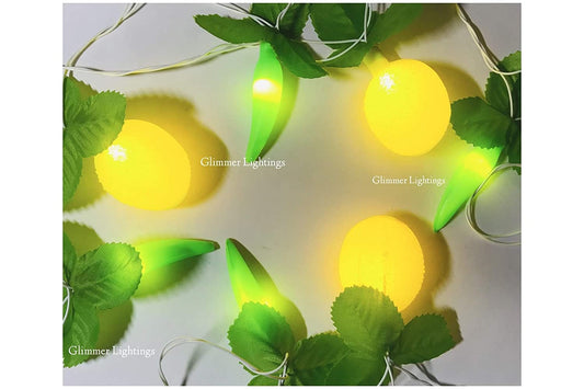 Nimbu Mirchi Fruit Quirky String Light (Green, 4 Meters)