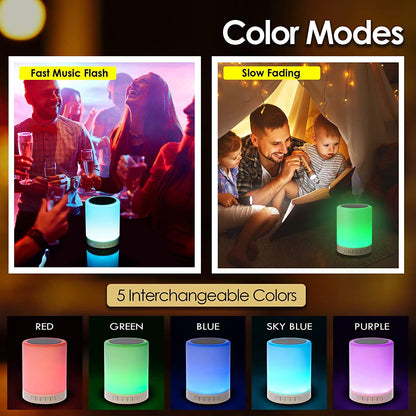 Bluetooth Speaker Lamp Light USB Rechargeable (Multicolour, 10 CM)