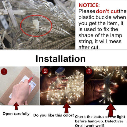 Curtain String Light (White, 9 Foot)