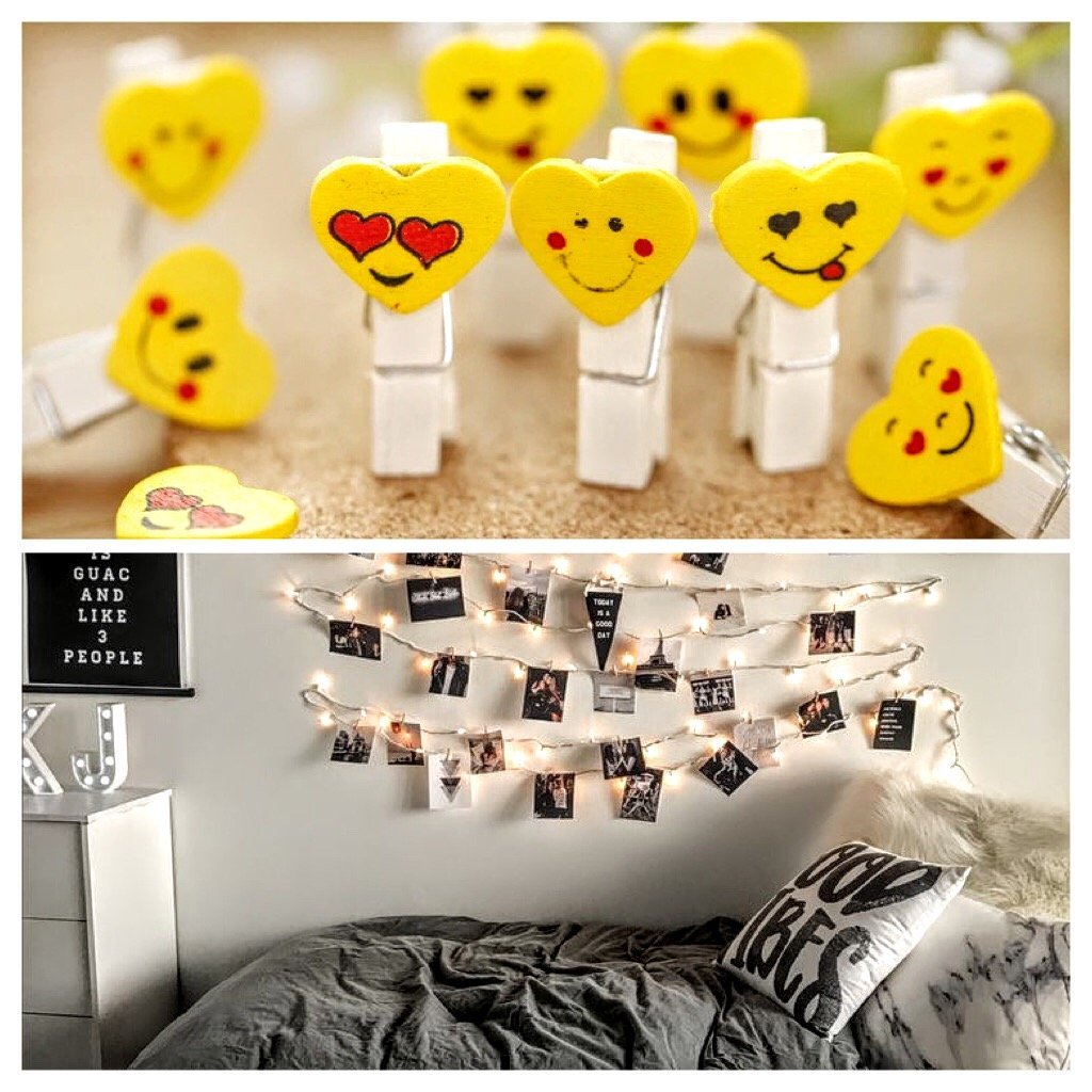 Heart Face Photo Clip String Light (Warm White, 6 Meters)