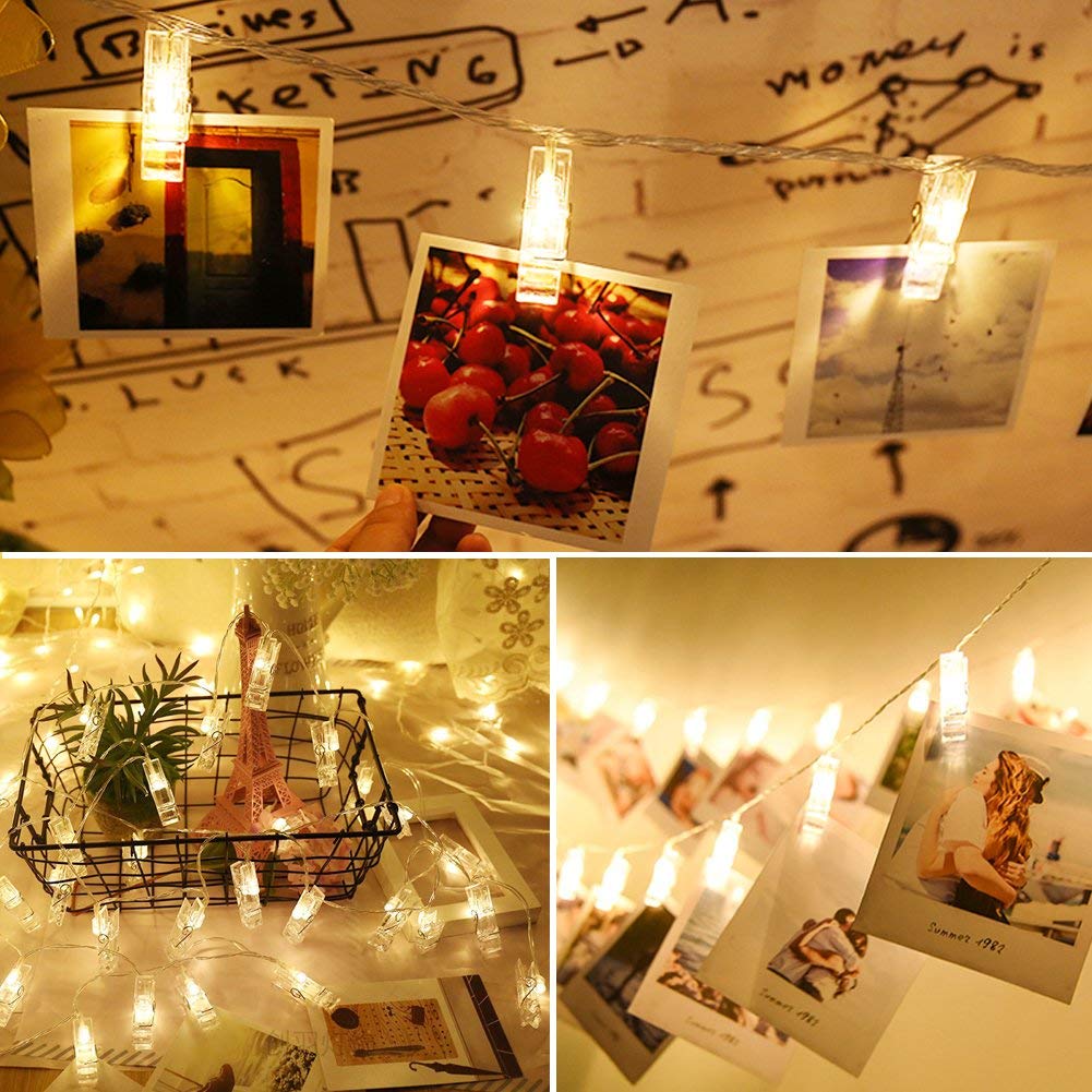 Photo Clip String Light 16 Clips (Warm White, 2 Meters)