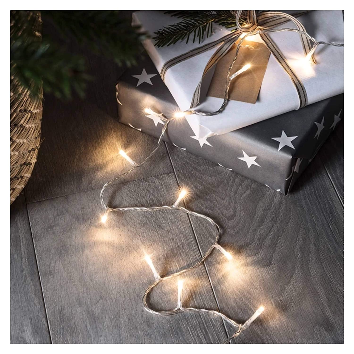 Glimmer Lightings home decoration bedroom 15 meter LED ladi string lights for Diwali Christmas Party balcony and weddings