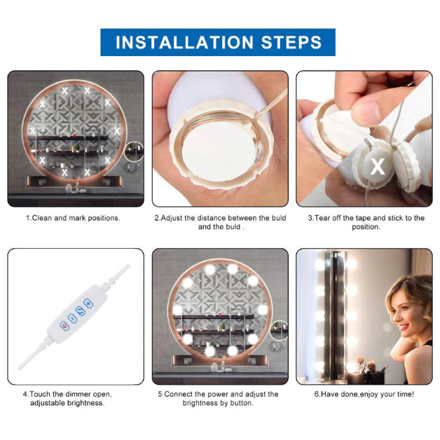 Vanity Mirror Ball Bulb Lights