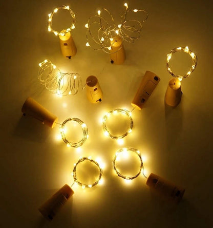 Cork String Light Pack of 6 (Warm White, 2 Meters)