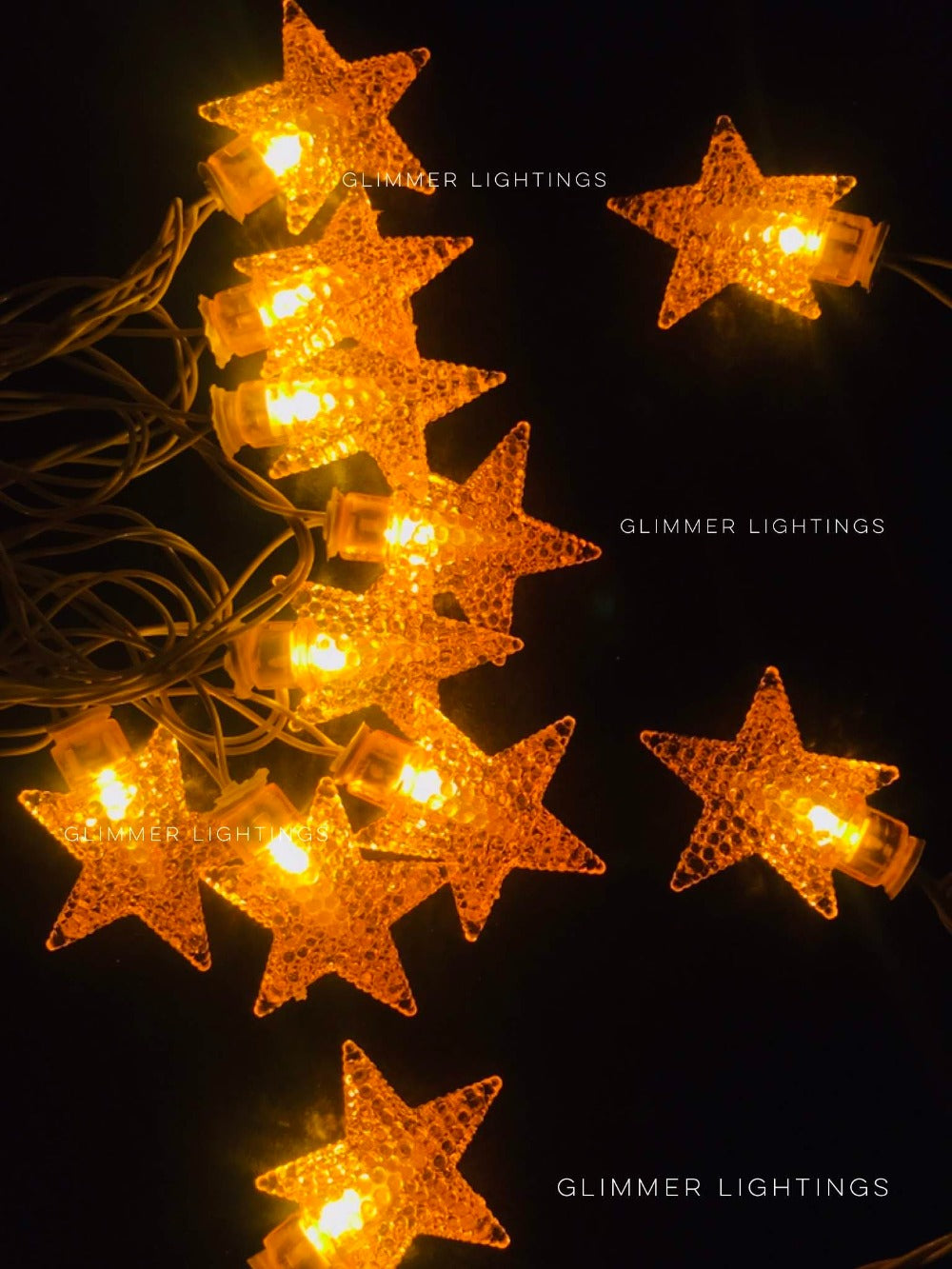 Glimmer Lightings home decoration crystal star fairy string lights for Diwali Christmas Party and weddings