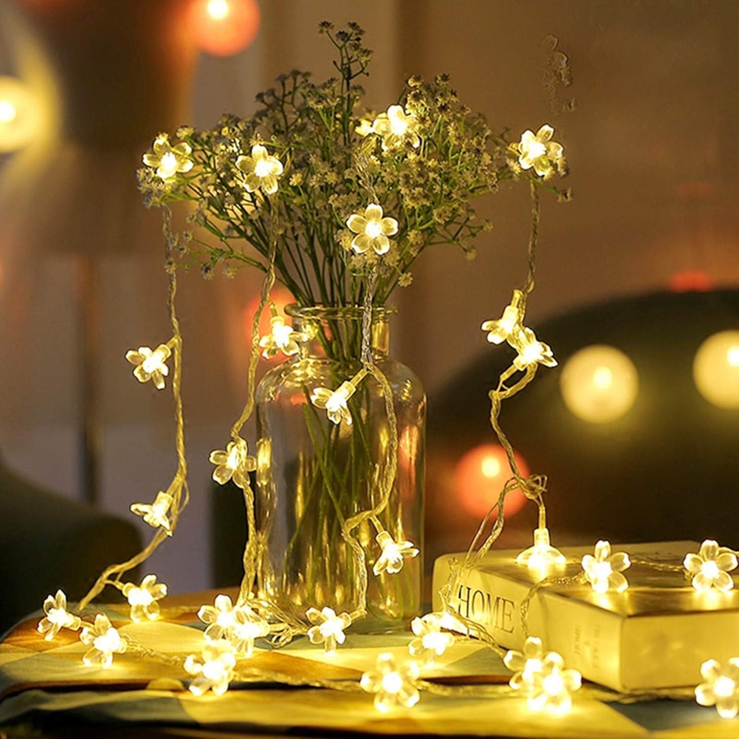 Glimmer Lightings home decoration crystal flower fairy string lights for Diwali Christmas Party and weddings